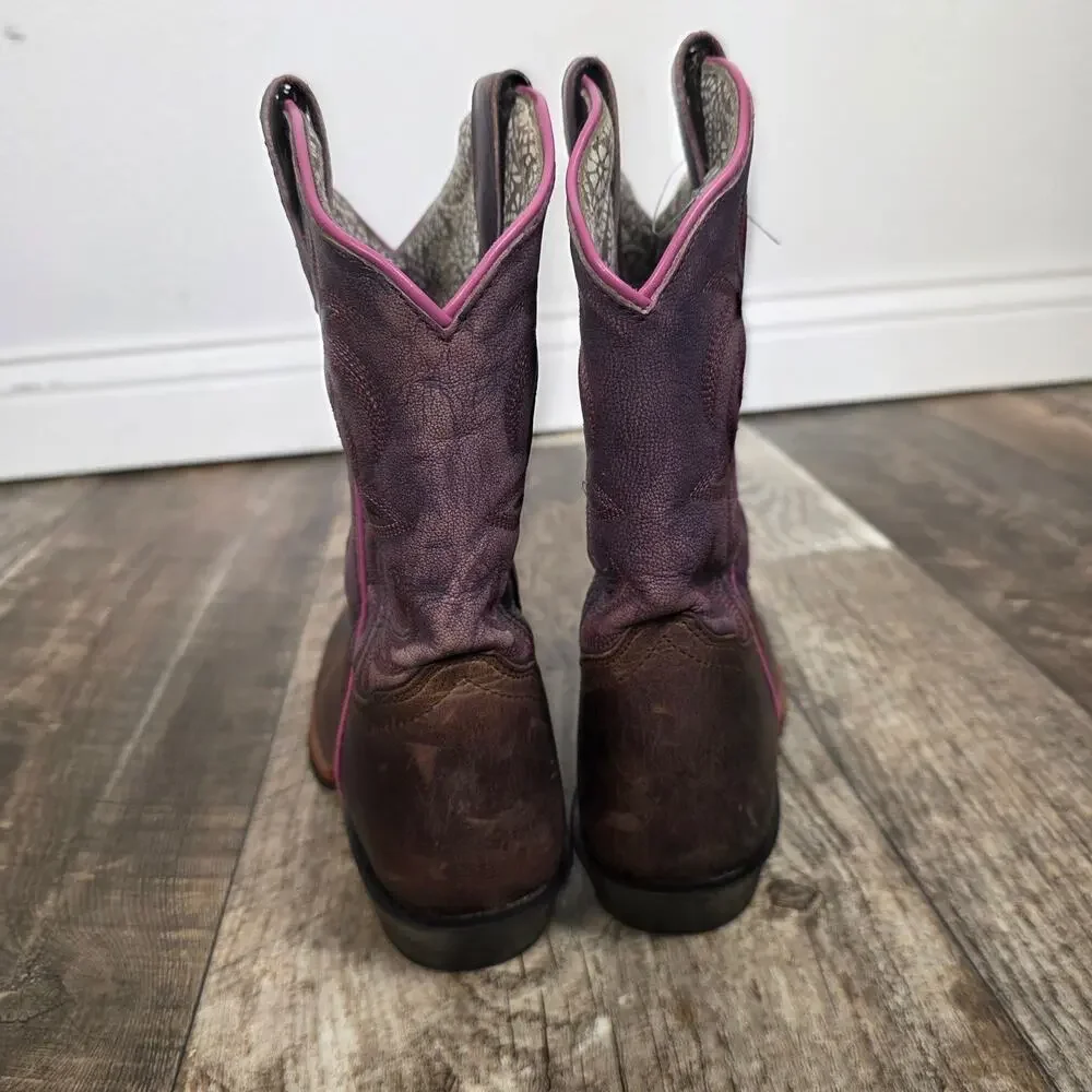 Dan Post Girls Cowgirl Majesty Western Boots Square Toe Youth 4 D